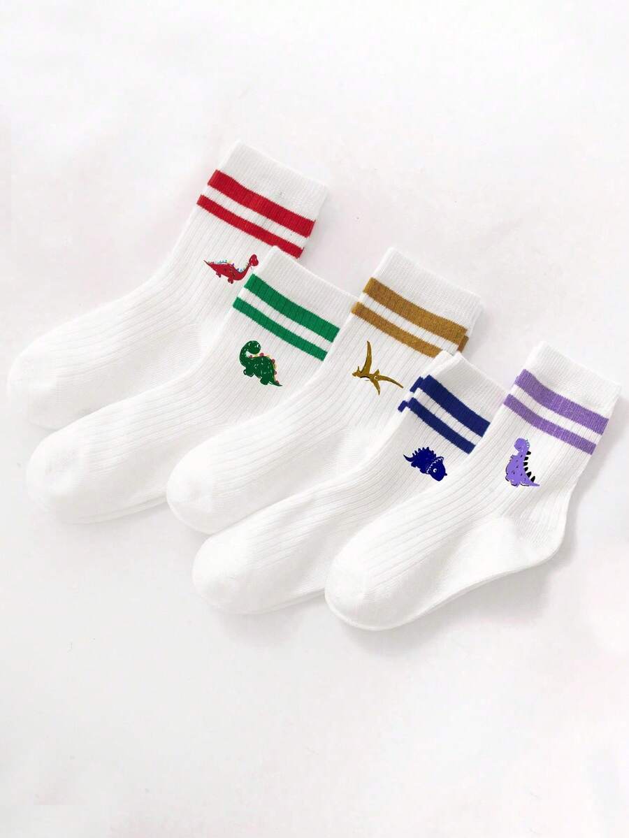 5 cặp/gói Khủng long Mô hình Điền kinh Vớ Đối với Trẻ em , Thoáng khí , Thoải mái , Và Linh hoạt Đối với Cuộc sống hàng ngày - Nhiều màu - Xem 1