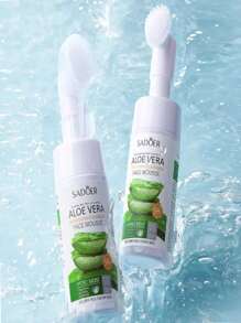Aloe Vera Face Cleanser Foam With Exfoliating Face Cleansing Brush Deep Cleaning Moisturizing Black Head Removal Brighten 120ml - 白色 - 查看 3