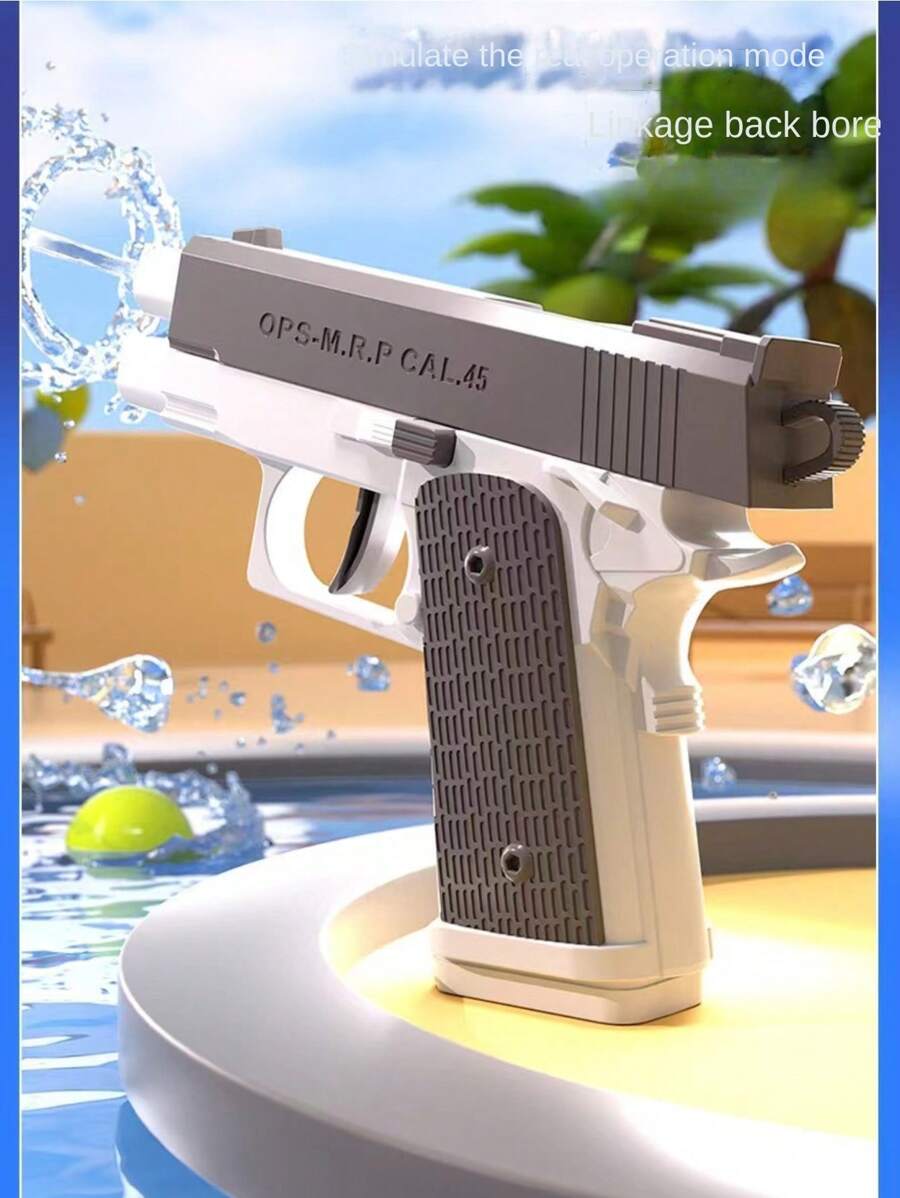 1 Pieza Mini Pistola De Agua Para Juegos Al Aire Libre De Los Adolescentes Con Función De Retroceso Automático, Largo Alcance Y Perfecta Para La Playa, Piscina, Juguete De Pistola Divertido De Agua