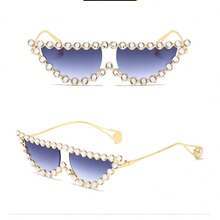 时尚女士时尚眼镜，带水钻装饰，适合日常佩戴 - 彩色 - 查看 8