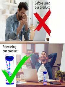 1入組隨機液體沙漏運動冒泡定時器，用於安撫感官玩具、玩具、擺設玩具、新奇禮物，4種顏色隨機發送