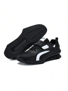 適用於室內深蹲訓練的男女專業舉重鞋 - 黑色 - 查看 3