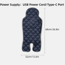 1pc Usb Intelligent Small Seat Heating Pad, 3-Level Temperature Control, Easy To Clean, Type-C Interface/Usb Power Cable Dual Power Supply, Suitable For Chair, Dining Chair, Bed Heating Pad, Multifunctional Design For Keeping Warm Anytime - Dark Grey - View 7