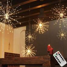 Firework Lights 8 Modes Dimmable Fairy Light String With Remote Control, Ideal For Indoor/Outdoor Tent, Patio, Wedding And Party Wall Decoration - Multicolor - View 10