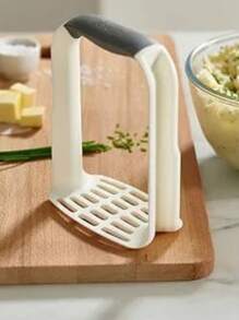 1 Pieza Trituradora De Papas Manual Con Patrón Ondulado, Utensilio De Cocina Para Hacer Puré De Papas (hecho De Plástico) - Blanco - Ver 5