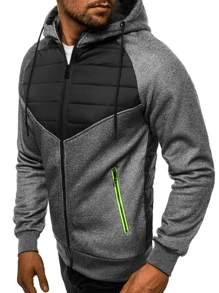 Shendy Vendy Men's Sweatshirt With Sports Hood With Zipper Hoodie - 深灰色 - 查看 4