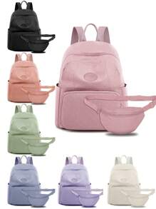 Cute Functional Backpack Kwaii Bag Backpack With Fanny Pack Youth Kawaii Backpack, School Backpack - Coral Orange - View 2