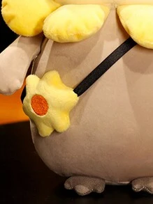 約25公分卡哇伊企鵝毛絨玩具可愛企鵝轉身恐龍向日葵毛絨軟體動物抱枕可愛生日禮物情人節禮物 - 黃色 - 查看 6