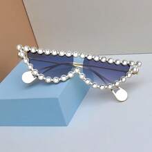 时尚女士时尚眼镜，带水钻装饰，适合日常佩戴 - 彩色 - 查看 4