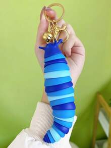 1入隨機可愛卡通蝸牛或馬陸形狀心情緩解掛件鑰匙扣,適用於包袋和汽車 - 彩色 - 查看 4