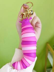 1入隨機可愛卡通蝸牛或馬陸形狀心情緩解掛件鑰匙扣,適用於包袋和汽車 - 彩色 - 查看 10