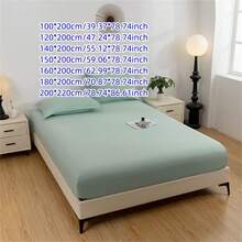 1入組防水床單，簡約純色床罩，分離污垢，可機洗 - 彩色 - 查看 3