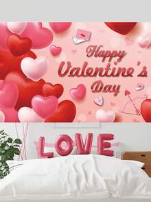 Cartel de fondo del Día de San Valentín 2025, decoraciones de fondo del Día de San Valentín, pancarta del Día de San Valentín, gran pancarta de fondo del Día de San Valentín para suministros y decoración de fiesta del Día de San Valentín