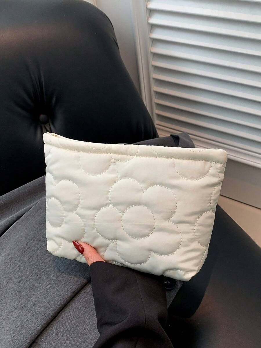 春夏新款时尚多功能花卉刺绣化妆包、手拿包、保暖羽绒小包、钱包收纳包、手机袋化妆品收纳包化妆品收纳袋迷你包旅行小化妆盒配件化妆架刷子包化妆品容器化妆包旅行必需品女士配件旅行用品化妆包化妆包化妆包化妆包 - 白色 - 查看 1