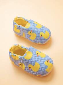 1雙可愛有趣的卡通小鴨圖案舒適幼兒平底運動鞋,適用於男寶女寶,四季皆宜 - 黃色 - 查看 6