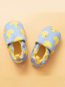 1雙可愛有趣的卡通小鴨圖案舒適幼兒平底運動鞋,適用於男寶女寶,四季皆宜 - 黃色 - 查看 7