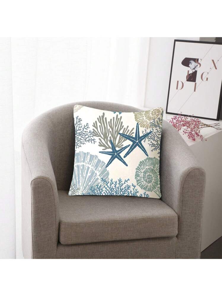 Set Di 2 Federe Per Cuscini 40x40 Cm – Motivo Fiori Blu, In Misto Poliestere, Per Divano E Camera, Primavera Ed Estate