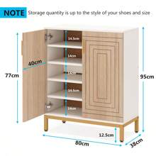 Tribesigns Shoe Cabinet With Doors, 20 Pairs Entryway Shoe Storage Cabinet With Shelves, 5-Tier Modern Free Standing Shoe Racks Storage Organizer For Closet, Living Room, Bedroom - Brown & White - View 8