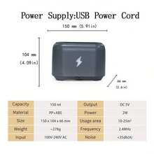 1 台 Usb 電源可充電便攜式 7 色火焰氛圍燈空心閃雷迷你加濕器、香薰擴散器,適用於辦公室、客廳和臥室 - 淺木紋色 - 查看 4