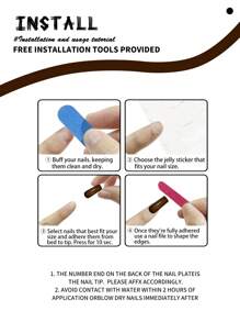 Conjunto de 24 uñas postizas largas con diseño cuadrado degradado en color marrón oscuro, elegante y sencillo con pegamento y lima de uñas, diseño de cobertura completa para fiestas, bailes o uso diario, suministros de uñas postizas uñas falsas uña falsa uña acrílica