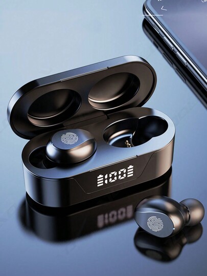 WoSD Auriculares inalámbricos impermeables TWS, auriculares deportivos con micrófono, estéreo Hi-Fi para teléfono móvil con reducción de ruido y pantalla. Regalo pensado y atractivo para hombres/mujeres/novia/novio/amigo/regalo de cumpleaños