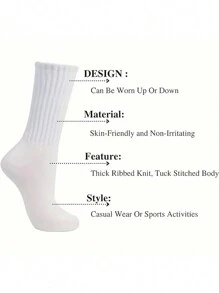 3對女士經典長筒襪套裝,加大號實色靠垫舒適中筒襪,適合日常穿著