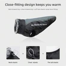 Winter Warm Waterproof Pet Jacket With Thickened Reflective Dog Coat & Detachable Harness Chest & Back Piece, Windproof Fur Collar For Medium And Large Dogs In Cold Weather And Outdoor Activities