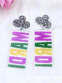 1對嘉年華時尚優雅波西米亞風格流蘇耳環,適用於女士節日派對首飾 - 彩色 - 查看 8