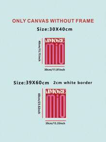 1pc Unframed AMORE MIO Letter Poster Printed On Waterproof Canvas, Living Room Or Bedroom Wall Decoration,Wall Art - Multicolor - View 2