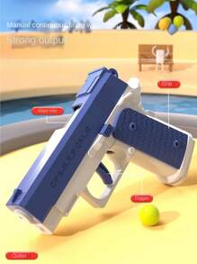 1 Pieza Mini Pistola De Agua Para Juegos Al Aire Libre De Los Adolescentes Con Función De Retroceso Automático, Largo Alcance Y Perfecta Para La Playa, Piscina, Juguete De Pistola Divertido De Agua - Gris - Ver 6