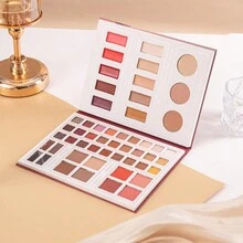 Paleta De Sombras De Ojos Y Rubor Multiuso De 52 Colores Que Incluye Tonos Perlados, Mate Y De Tonos Tierra - Disco completo de 52 colores. - Ver 2