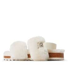 Dearfoams EZ Feet Women's Genuine Shearling Slingback Sandal - tự nhiên - Xem 2