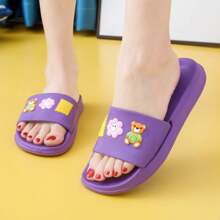 Sandalias para mujer con estampado de dibujos animados, sandalias resistentes y de buena calidad. - Morado - Ver 1