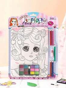 1pc Random Sticker Makeup Toy Set, Diy Doodles & Watercolor Painting, For Creative Artwork And Handicraft