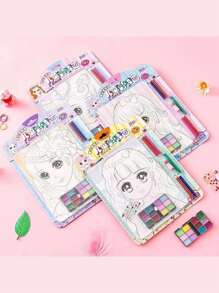 1pc Random Sticker Makeup Toy Set, Diy Doodles & Watercolor Painting, For Creative Artwork And Handicraft