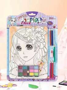 1pc Random Sticker Makeup Toy Set, Diy Doodles & Watercolor Painting, For Creative Artwork And Handicraft