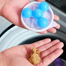 1pc/3pcs Blue Washing Machine Floating Hair Removal Filter Mesh Bag, Laundry Cleaning Tool - 1PC Blue - View 1