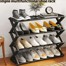 3-Layer Shoe Rack - Black - View 1