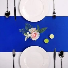 1/10 Pack Gold Satin Table Runner 12x108 Inches Long, Silk And Smooth Fabric Table Runner For Wedding, Parties, Banquets, Events Decoration - Royal Blue - View 4