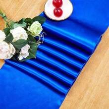 1/10 Pack Gold Satin Table Runner 12x108 Inches Long, Silk And Smooth Fabric Table Runner For Wedding, Parties, Banquets, Events Decoration - Royal Blue - View 3