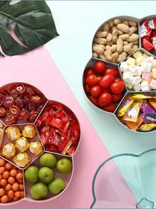 1 PC Large Capacity Dried Fruit Tray, Plastic Nut Tray, Divided Snacks, Melon Seeds, Candy Box, Wedding Candy Box, Fruit Tray - Pink Double Layer - View 6