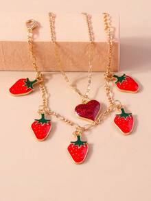 2入組心形和水果形手鐲套裝