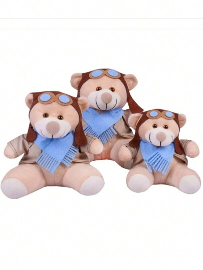 Trio De Ursinhos Para Nichos 15cm 20cm 25cm Aviador Brinquedo Infantil