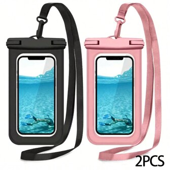 2팩 범용 방수 폰 파우치 - iPhone 14 13 12 11 Pro Max XS Plus Galaxy 휴대폰(최대 7.0인치)과 호환되는 방수 케이스 IPX8 방수 폰 드라이백 해변 휴가 필수품 기본 수영 가방 수영 선수 열대 해안 분위기 해변 가방 수영 여름 섬 휴가 해변 액세서리 소녀 소년 남성 여성 폰 케이스 지갑 지갑 야외 스포츠 여행 휴가 수영장