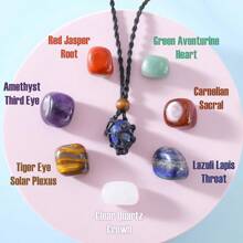 1PC Crystal Stone Holder Mesh Pocket Cage Pendant Necklace