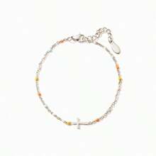1pc S925 Sterling Silver Bracelet For Women, Youthful Cross Enamel Resin Plated 18K Gold/Platinum, Niche Design, Suitable For Wedding, Party, Daily Wear, Gift For Mom, Best Friend, Girlfriend, Birthday - Enamel Bracelet - View 5