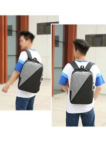 3 Pcs Casual School Backpack Business Bag Formal Backpack - Black - View 5