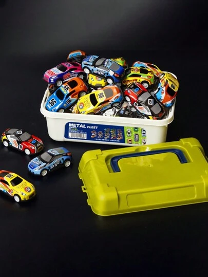 3/6/12/20/30件儿童回力汽车迷你合金汽车玩具套装儿童生日礼物儿童课堂奖品儿童玩具车（款式随机，20件以上送收纳盒）小汽车、儿童玩具、汽车玩具收纳盒、儿童迷你汽车、玩具车男孩、返校