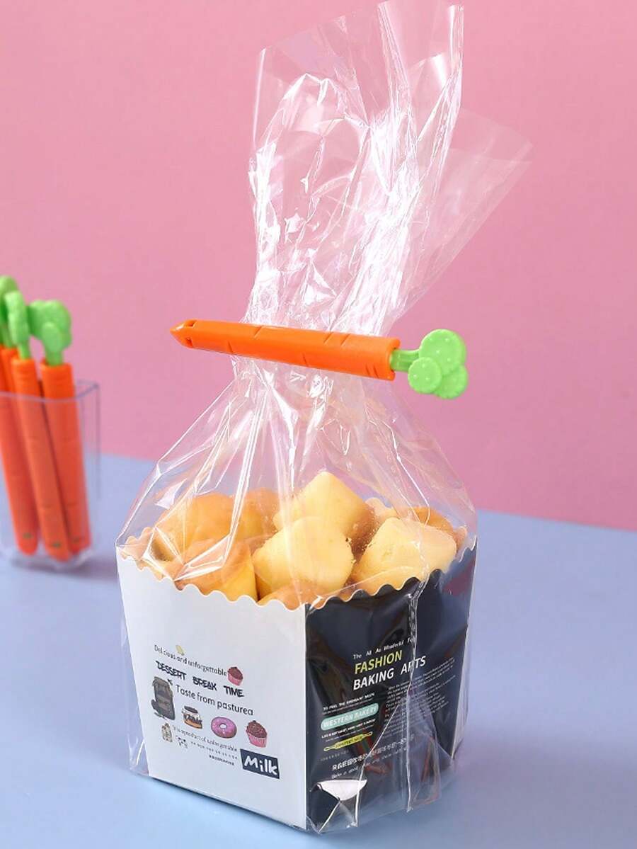 Clip De Sellado Creativo Con Forma De Zanahoria, 5 Unidades Por Paquete - Naranja - Ver 1