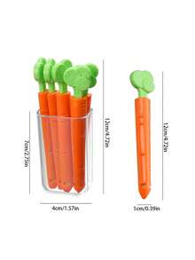 Clip De Sellado Creativo Con Forma De Zanahoria, 5 Unidades Por Paquete - Naranja - Ver 5